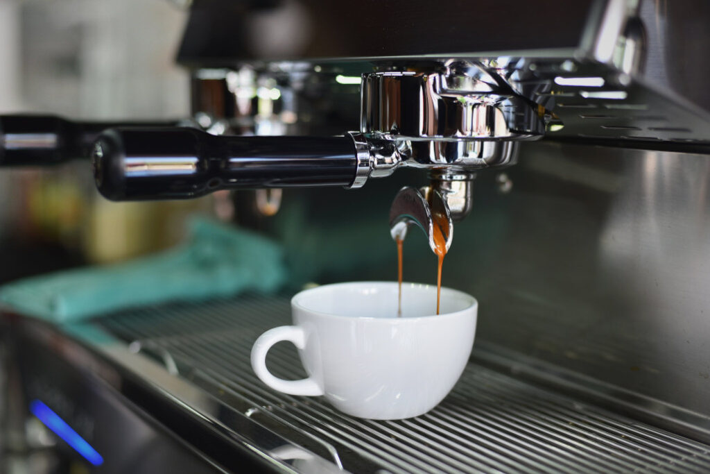 Cafés in Niendorf. Kaffeemaschine. 