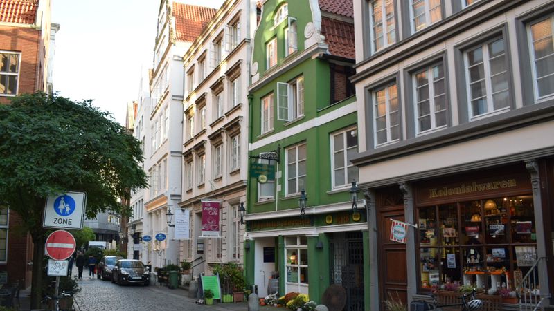 Blick in die historische Deichstraße in Hamburg