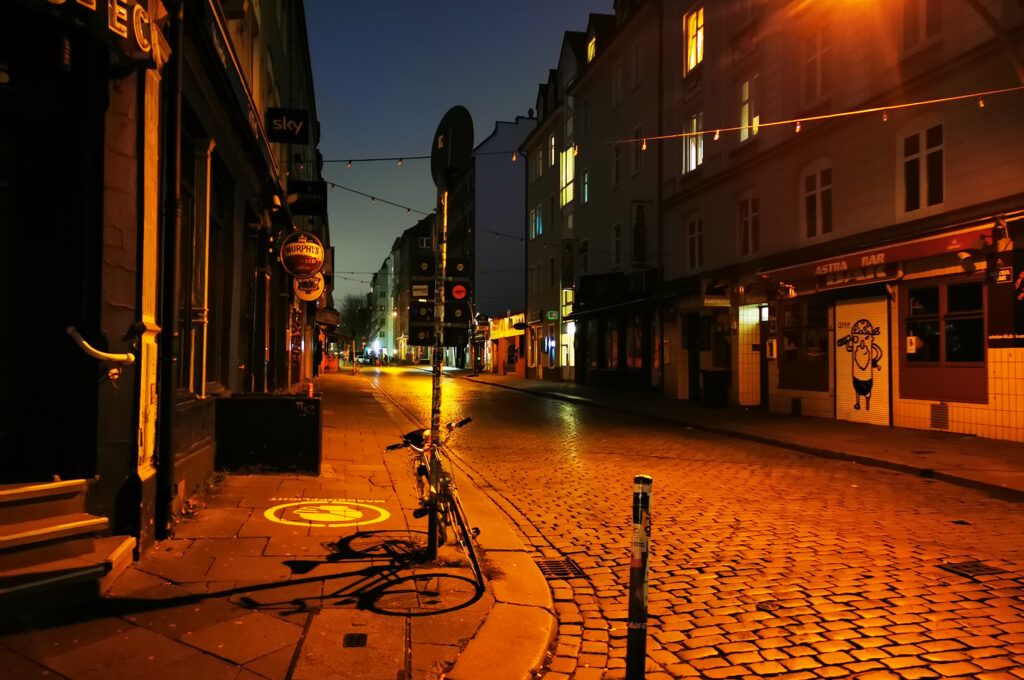 Friedrichstraße auf Hamburgs Kiez am Abend