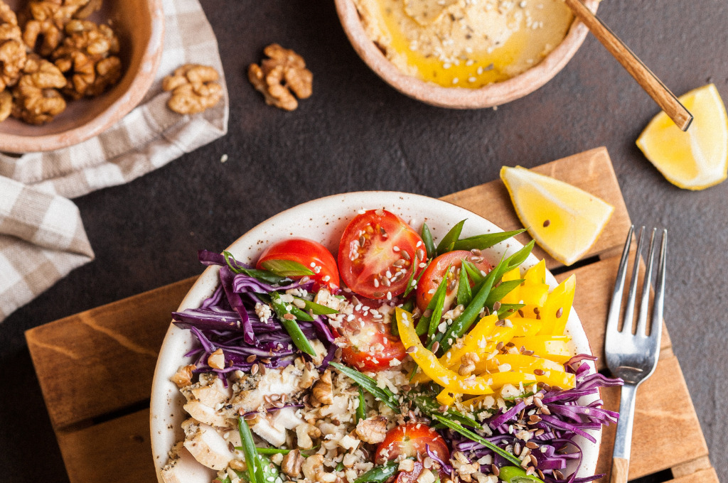 Vegane Restaurants in Hamburg, Abbild von Teller mit Essen