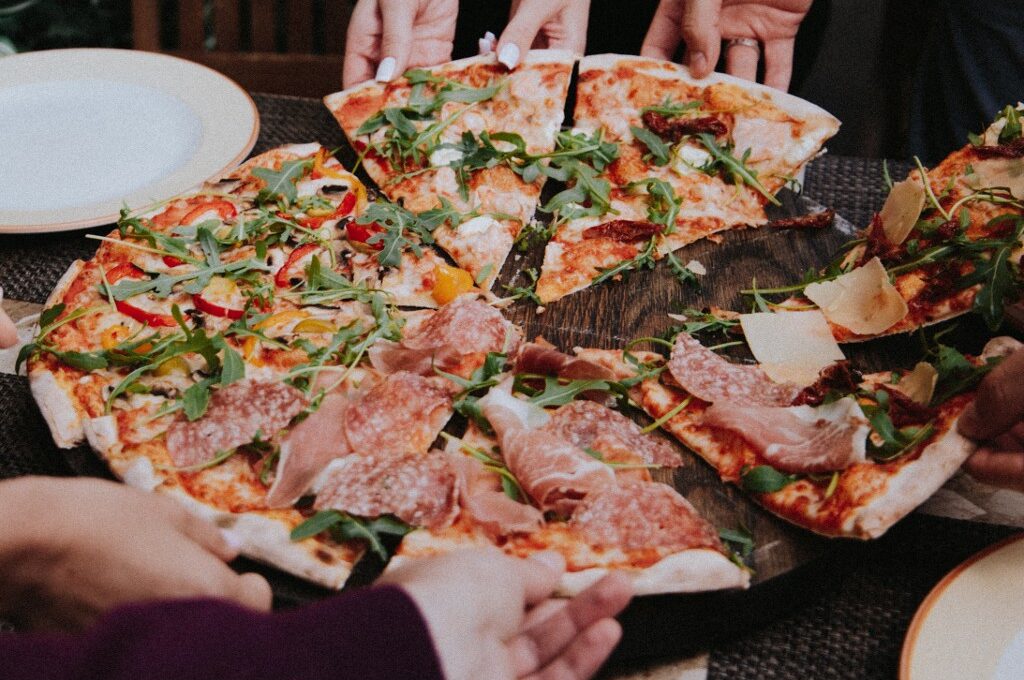 Restaurants Hamburg Gänsemarkt: Pizza teilen