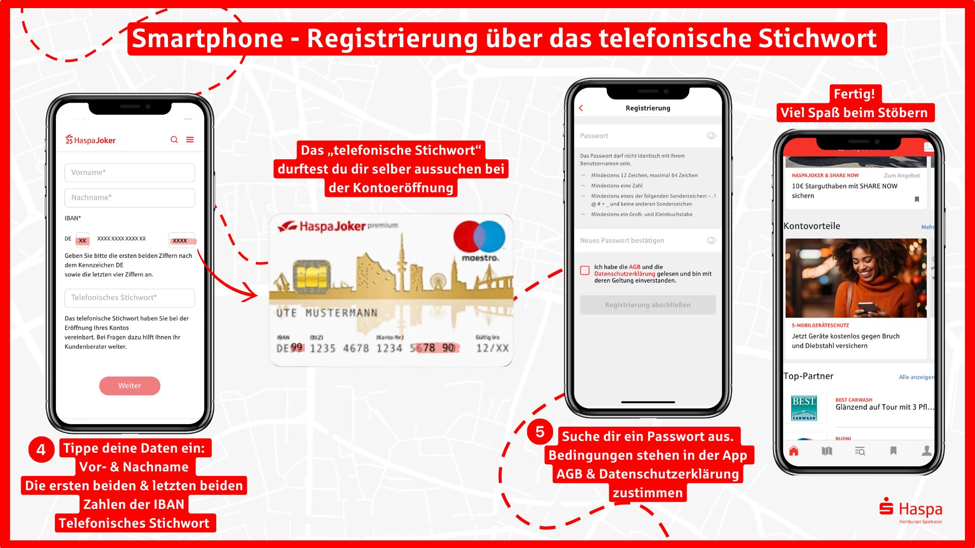 HaspaJoker einrichten. Telefonisches Stichwort.