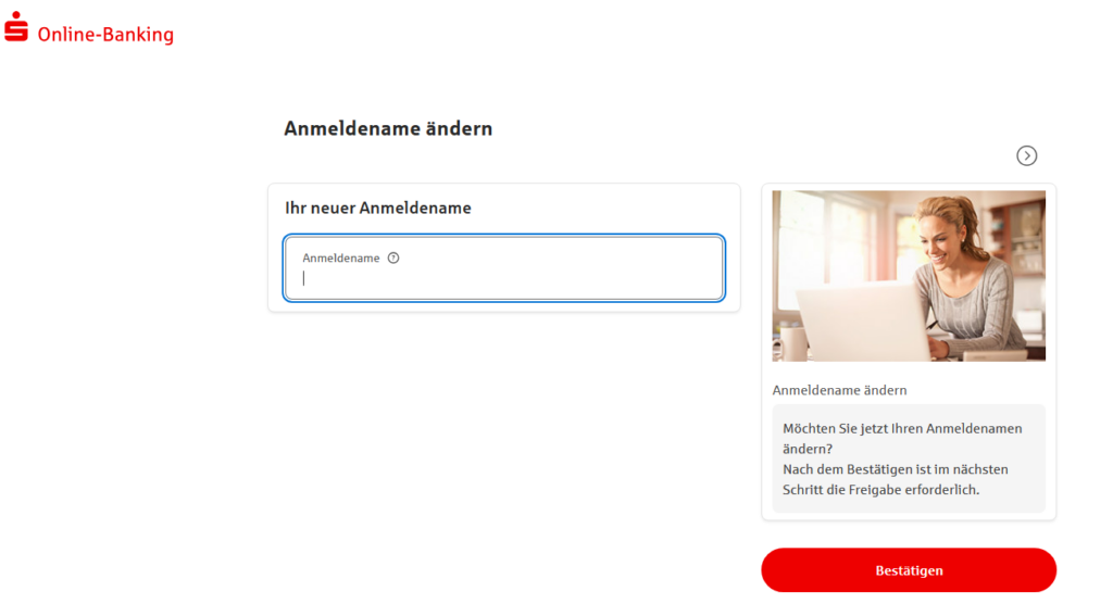 Online-Banking Anmeldescreen