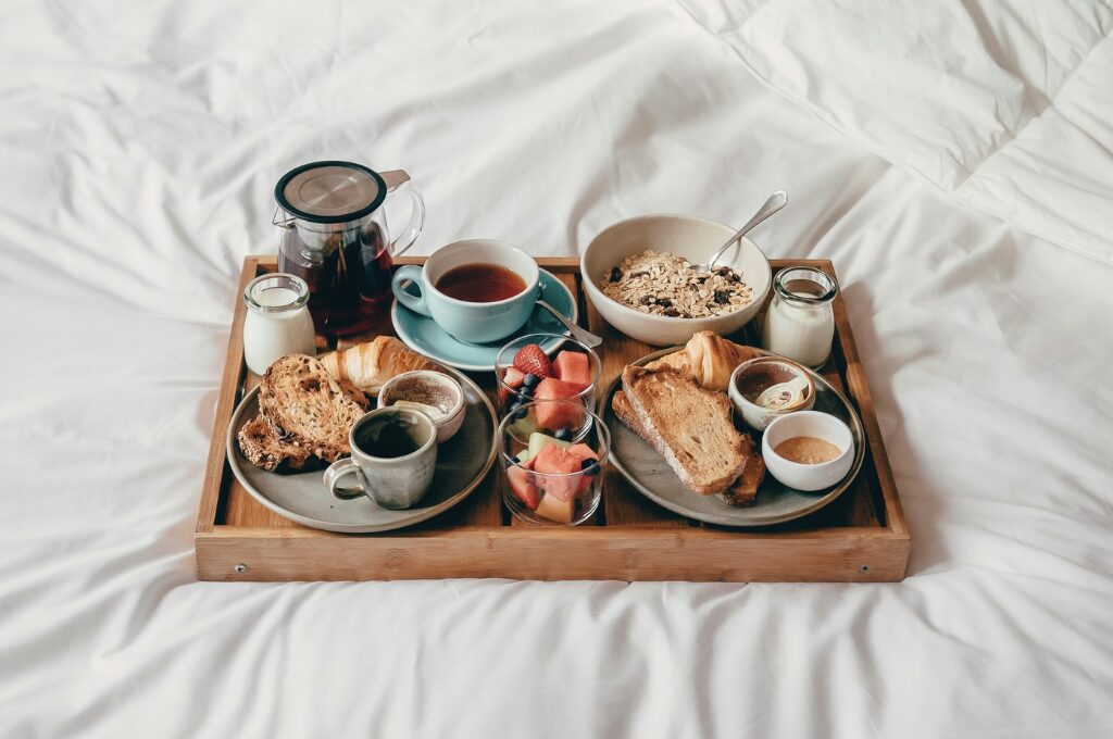 Valentinstag in Hamburg, Frühstück im Bett