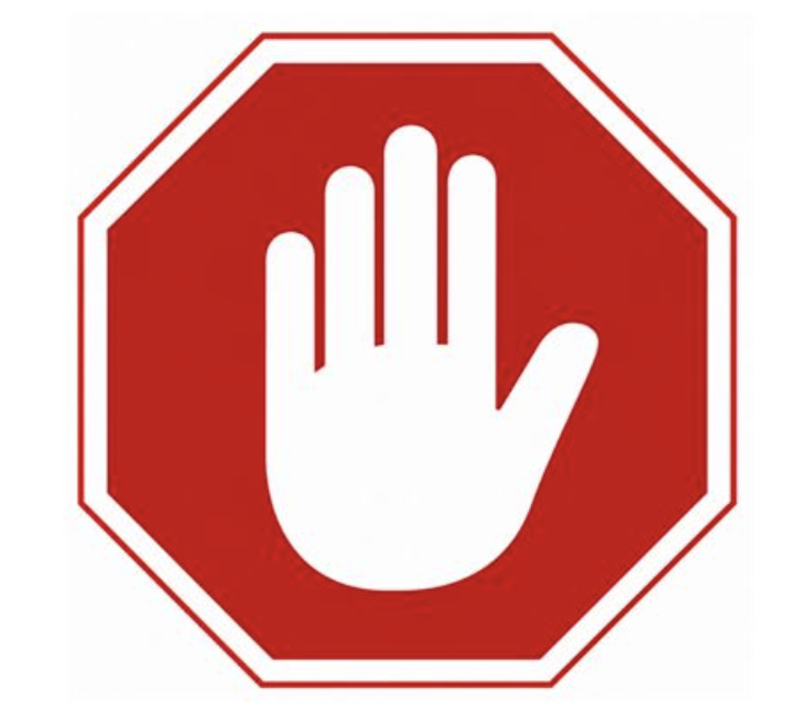 Betrug bei Kleinanzeigen: ein rotes stoppschild mit einer mahnenden Hand drauf